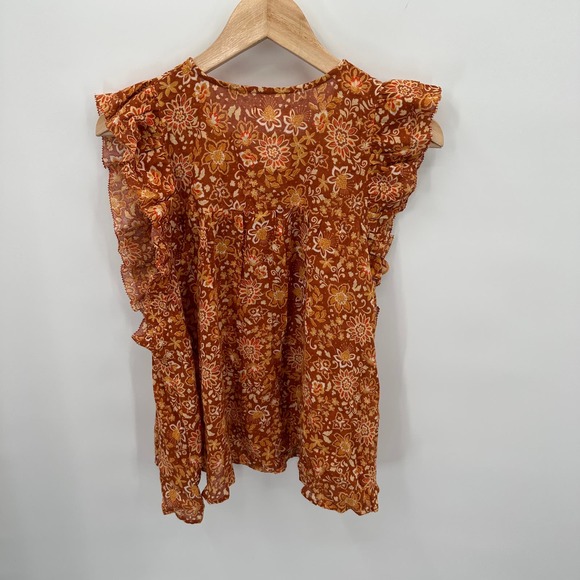 SUNDRY NWT Evereve Sienna Flutter Sleeve Blouse // 3 Large - Picture 10 of 12